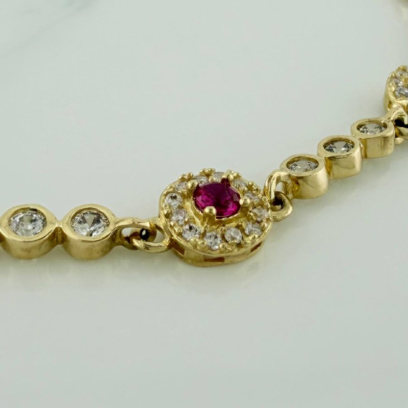 Pulso Tennis Halo 10 g / 7 in Oro Amarillo 18K