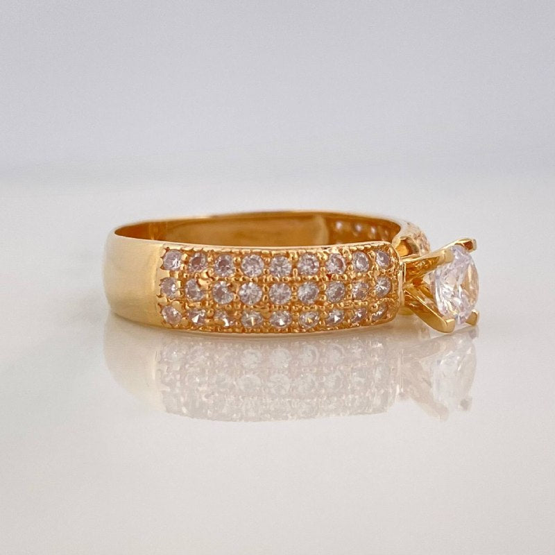 Solitaire Ring Churumbela 3.05 g / T6 1/2 Yellow Gold 18K