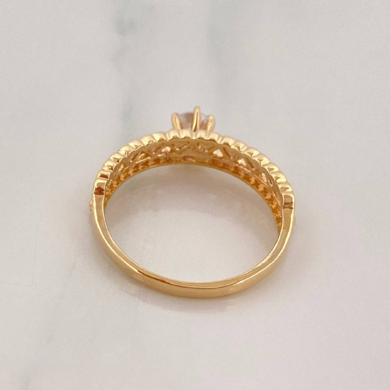 Solitaire Ring Heart Channel 2.45 g / T6 1/4 Yellow Gold 18K