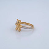 Bow Tie Bear Ring 2.35gr / Size 6 3/4 / 18K Gold $