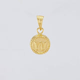Dije Circulo Letra W 0.45g / 1/2 in Oro Amarillo 18K