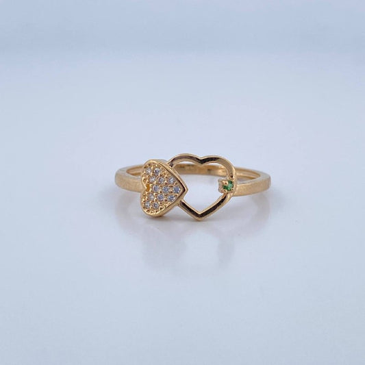 Couple Hearts Ring 2gr / Size 8 / 18K Gold &