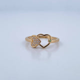 Couple Hearts Ring 2gr / Size 8 / 18K Gold &