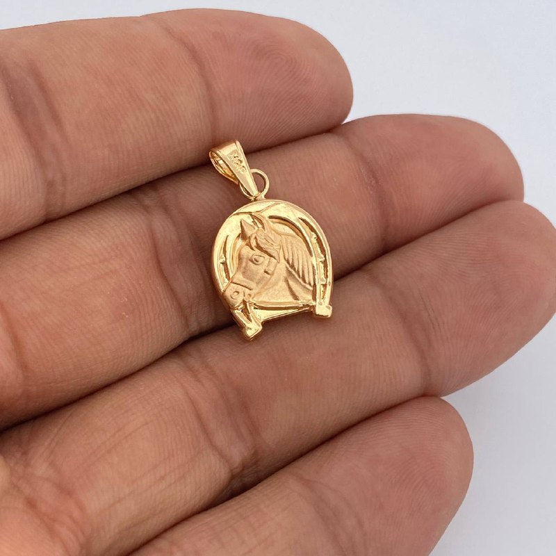 Horseshoe Horse Pendant 1.15gr / 1in / 18K Gold Yellow &