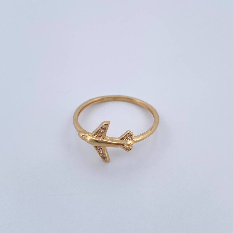 Airplane Ring 1.5gr / Size 7 1/2 / 18K Gold &