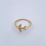 Airplane Ring 1.5gr / Size 7 1/2 / 18K Gold &