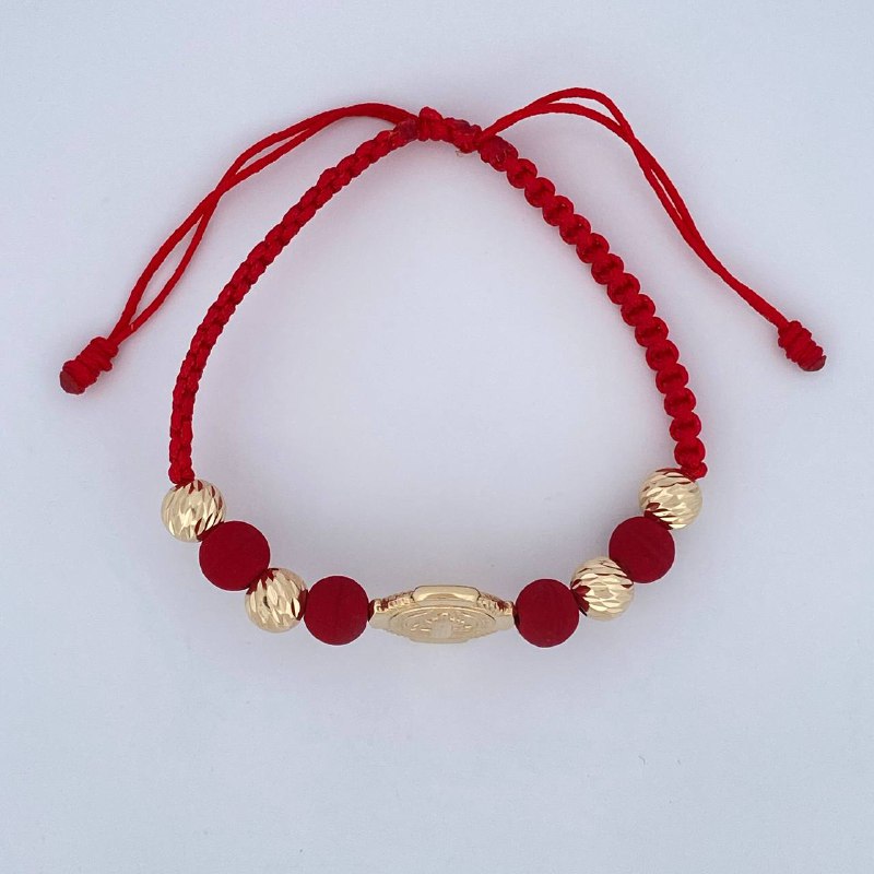 Red Woven San Benito Bracelet 2.4gr / 18K Gold &