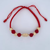 Red Woven San Benito Bracelet 2.4gr / 18K Gold &
