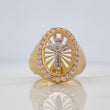 Christ Cross Ring 6.45 g / Size 5 1/2 Two-tone Yellow and White 18K Gold