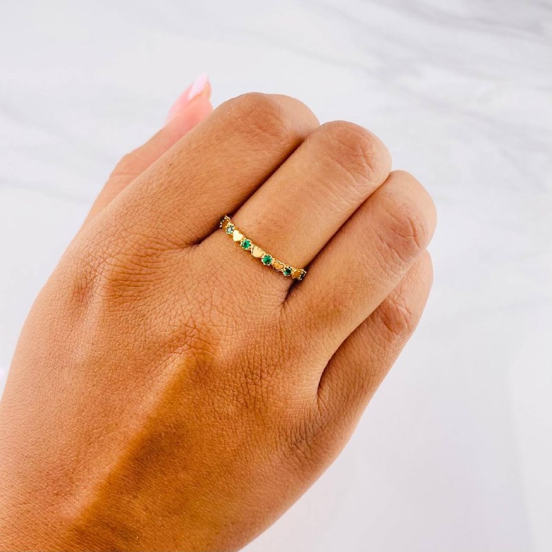 Intercalated Heart Ring 1.4g / T8 1/4 Yellow Gold 18K
