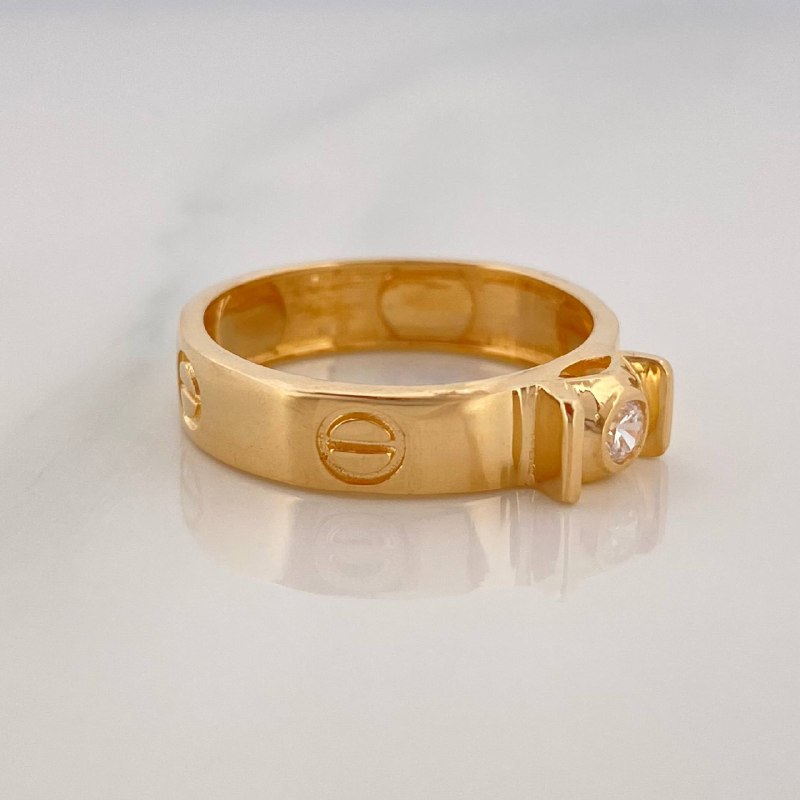 Solitaire Screw Ring 3.7 g / T6 3/4 Yellow Gold 18K