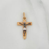 Dije Cruz Cristo Milagroso De Buga 1.4 g / 1 in Tres Oros 18K
