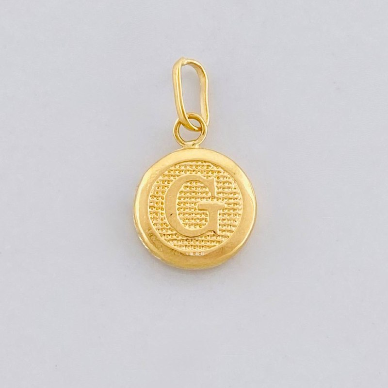 Pendant Circle Letter G 0.4g / 1/2 in Yellow Gold 18K