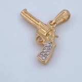 Pendant Revolver 2.65gr / 1in / 18K Gold $