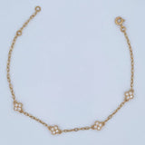 Clover Bracelet Box 3gr / 19.5cm-21.5cm / 18K Yellow Gold &