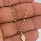 Set Cadena y Dije Veneciana + Virgen Milagrosa 1.65gr / Oro Rosa 18K (Oferta) $