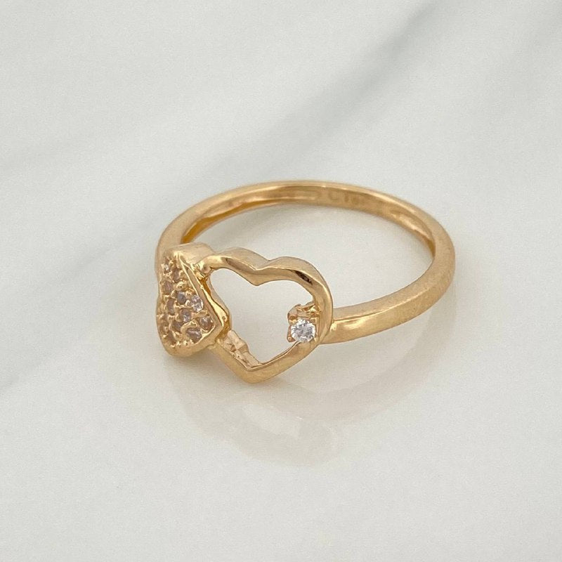 Hearts Ring 2.35gr / T6 / 18K Yellow Gold &
