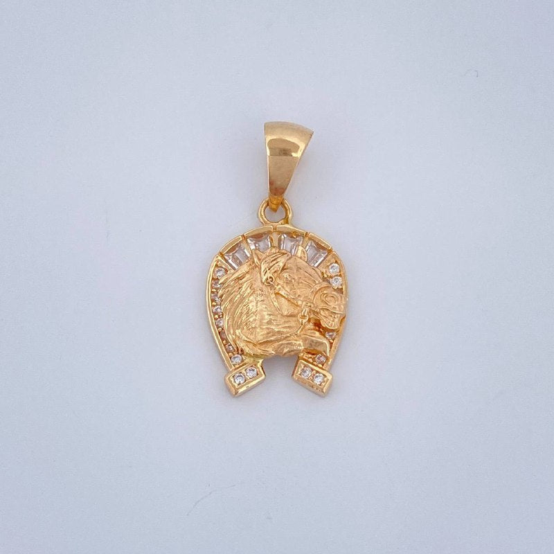 Horseshoe Horse Pendant 2.45gr / 1.0in / 18K Gold $