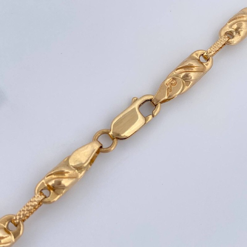 Cadena Rustica Barril 15.4gr / 24 1/4 in / Oro Amarillo 18K &