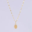 Mirror Flower Chain Set + Miraculous Virgin Pendant / 1.35g / 18 in Yellow Gold 18K