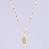 Mirror Flower Chain Set + Miraculous Virgin Pendant / 1.35g / 18 in Yellow Gold 18K