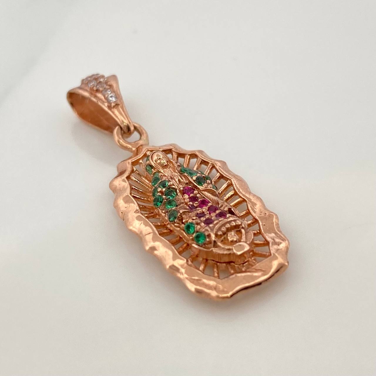 Dije Virgen De Guadalupe 3.05gr / 1 1/4 in / Oro Rosa 18K &