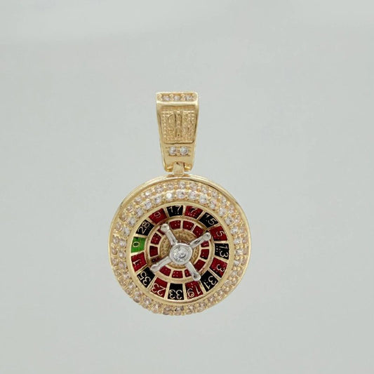 Dije Ruleta Casino Movil 4.55 g / 1 in Dos Oros Amarillo Blanco 18K