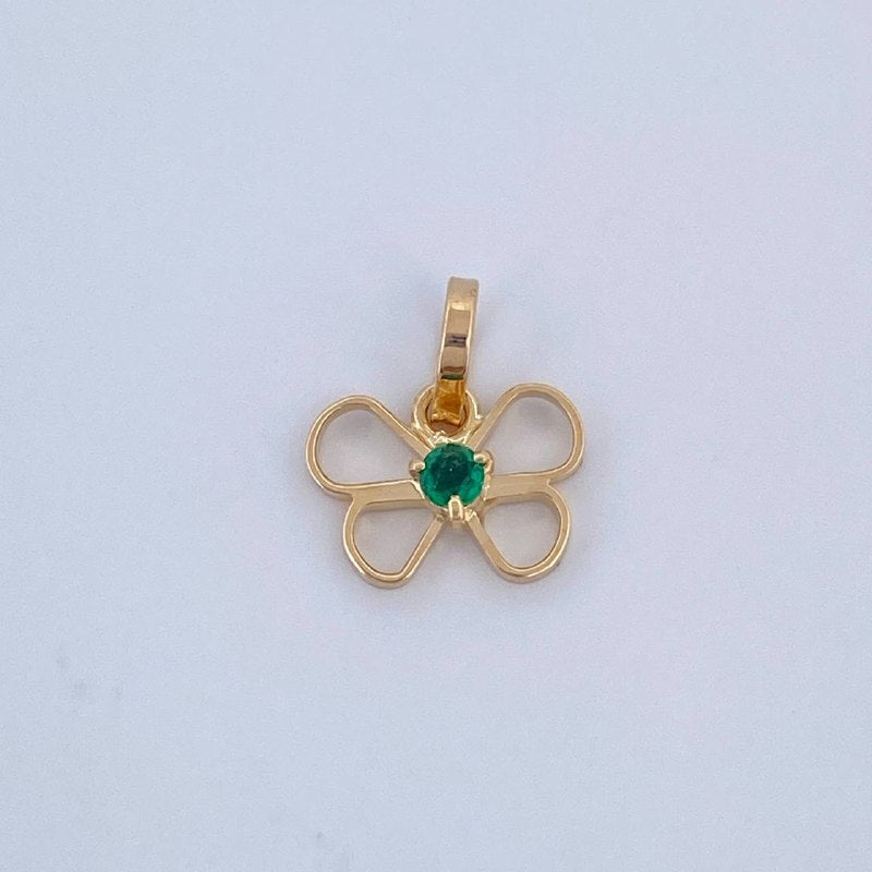 Butterfly Silhouette Pendant 0.5gr / 1/2 in / 18K Yellow Gold &