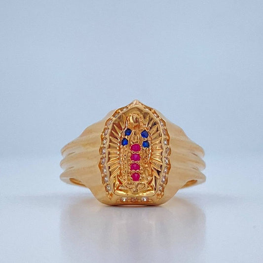 Virgin of Guadalupe Ring 4.4gr / Size 6 3/4 / 18K Gold
