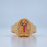Virgin of Guadalupe Ring 4.4gr / Size 6 3/4 / 18K Gold