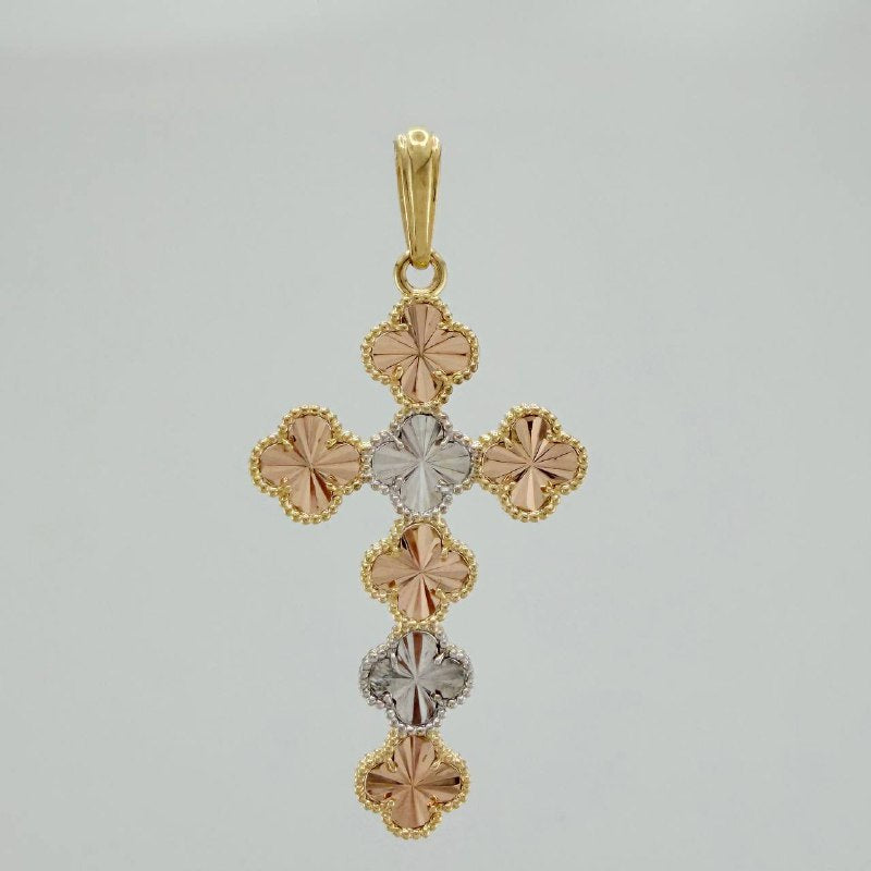 Dije Cruz Trebol 7.3 g / 2 1/2 in Tres Oros 18K