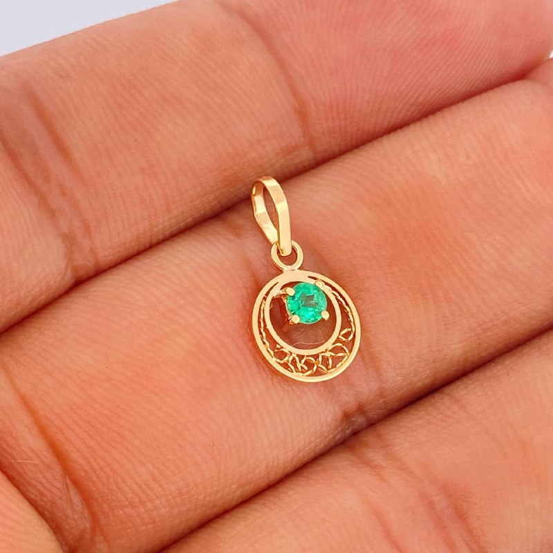 Dije Filigrana Circulo 0.45gr / 3/4 in / Oro Amarillo 18K $