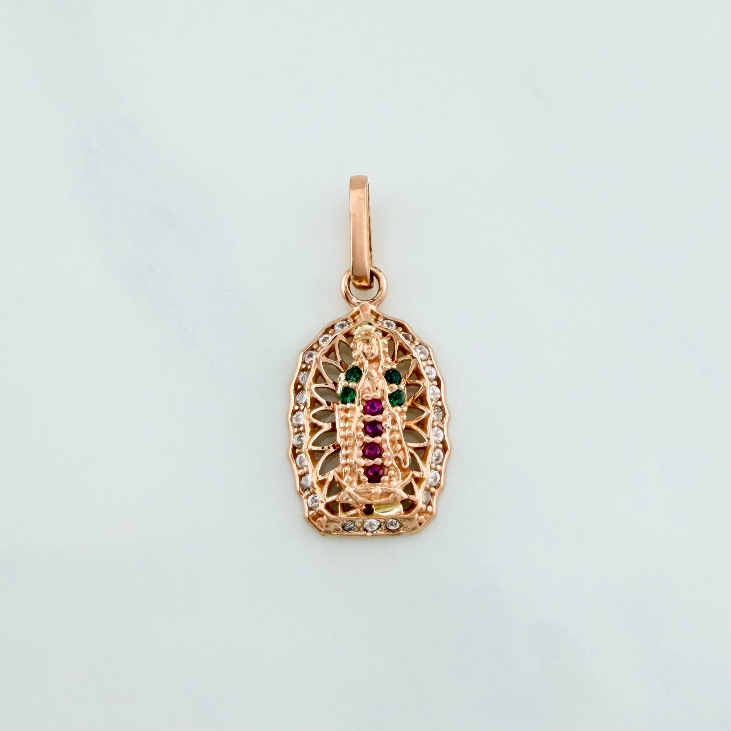 Pendant Virgin of Guadalupe 1.3 g / 3/4 in 18K Rose Gold