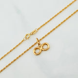 Rope Chain Set + Infinity Pendant / 1.4 gr / 19 3/4 in 18K Yellow Gold
