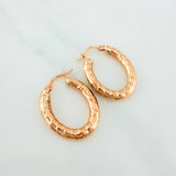 Hoop Earrings Noel Oval 2.45 g / 1 in 18K Rose Gold