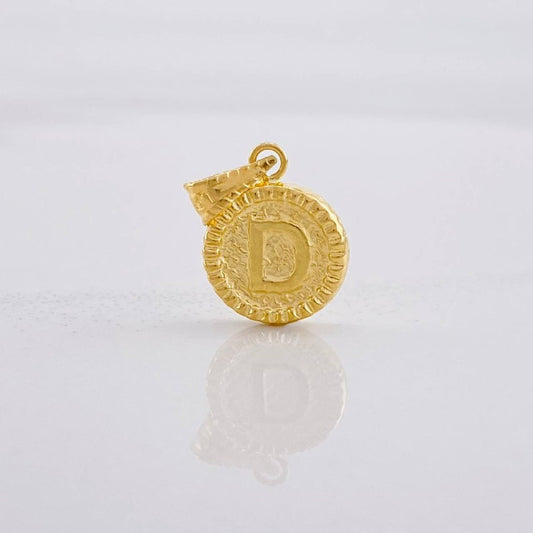 Pendant Circle Letter D 0.6g / 3/4 in Yellow Gold 18K