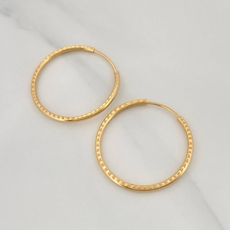 Candongas Aro Rayado 1.65 g / 1 in Oro Amarillo 18K
