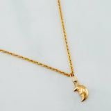 Rope Chain Set + Moon Pendant / 1.15 g / 17 3/4 in 18K Yellow Gold