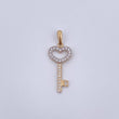 Pendant Heart Key 1.3gr / 3cm / 18K Gold &