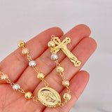 Rosary Miraculous Virgin 22.95g / 28 in / 7mm Three Golds 18K