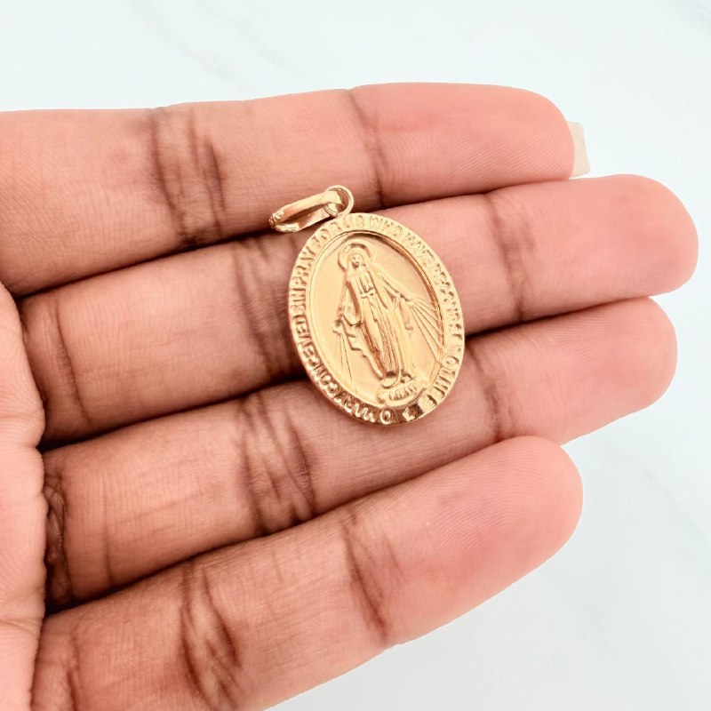 Pendant Miraculous Virgin 1.65 g / 1 1/4 in 18K Yellow Gold