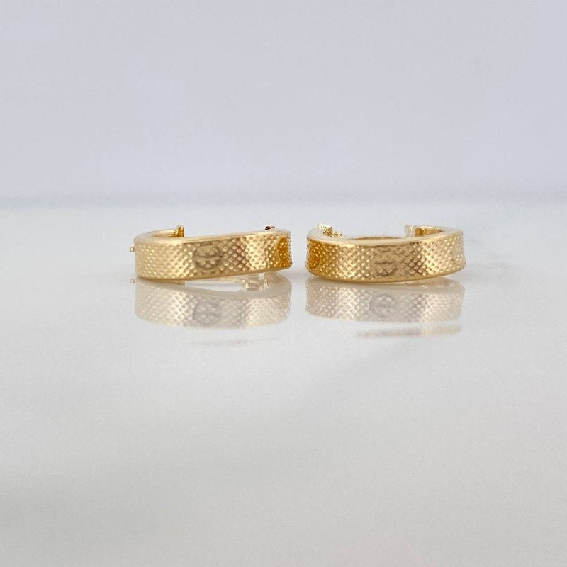 Candongas Tornillo Punteadas 1.3 g / 1/2 in Oro Amarillo 18K