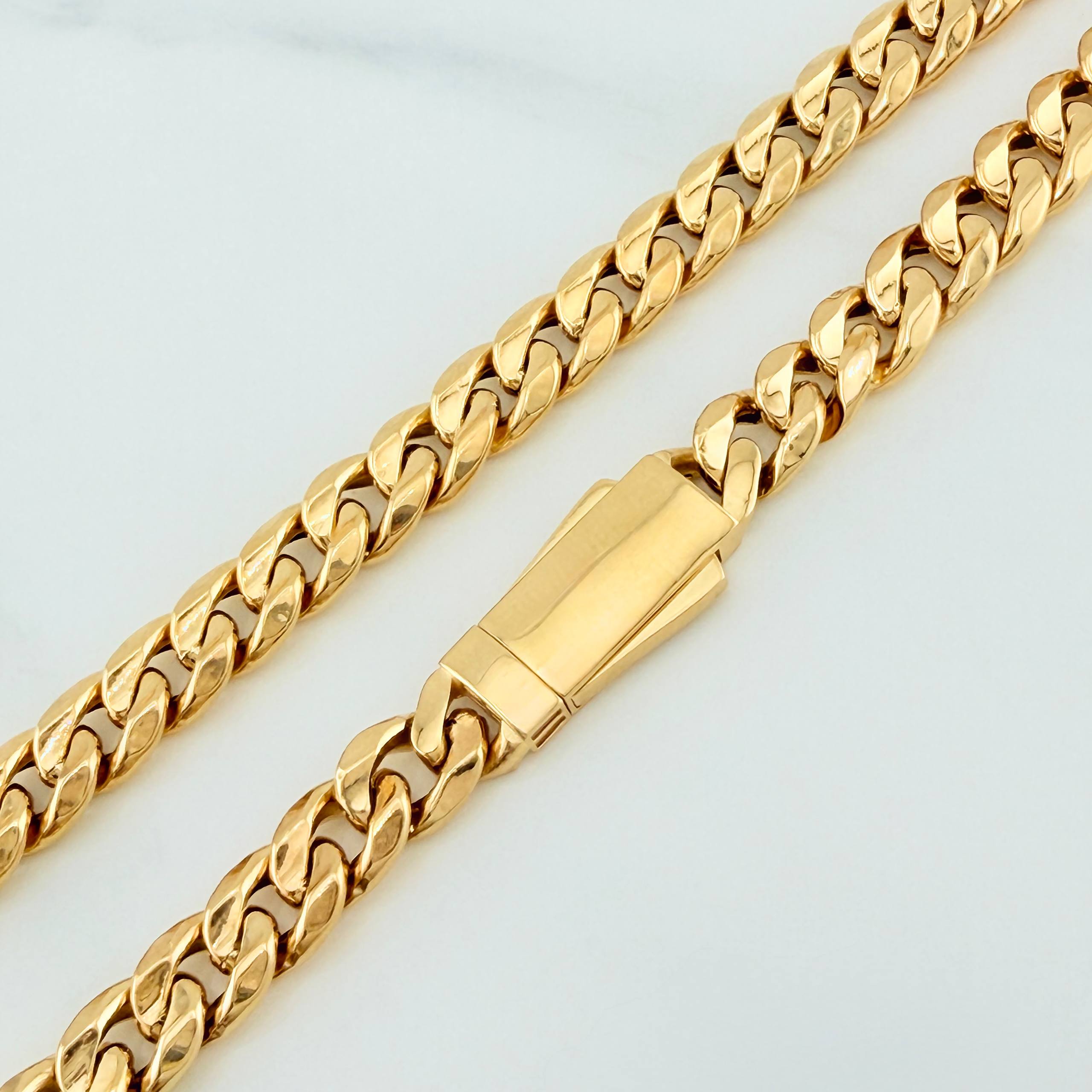 Cadena Cubana 13.65 g / 24 1/4 in / 6.6 mm Oro Amarillo 18K