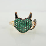 Anillo Corazon Devil 2.55gr / T6 / 3/4 in / Tres Oros 18K $