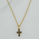 Set Cadena Lazo + Dije Cruz / 1,6 gr / 20 in Oro Amarillo 18K
