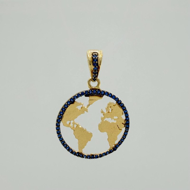 Dije Silueta Tierra 3.4 g / 1 1/4 in Oro Amarillo 18K