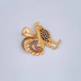 Rooster Pendant 2.7gr / 0.9in / Two Tone Black Yellow 18K $