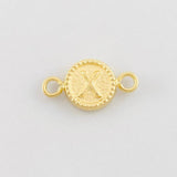 Charm Circle Letter X 0.45g / 1/2 in Yellow Gold 18K