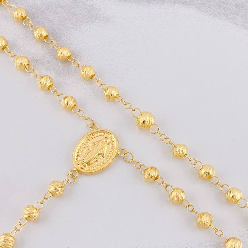Rosario Virgen Milagrosa 13.7g /60 cm / 6mm Oro Amarillo 18K