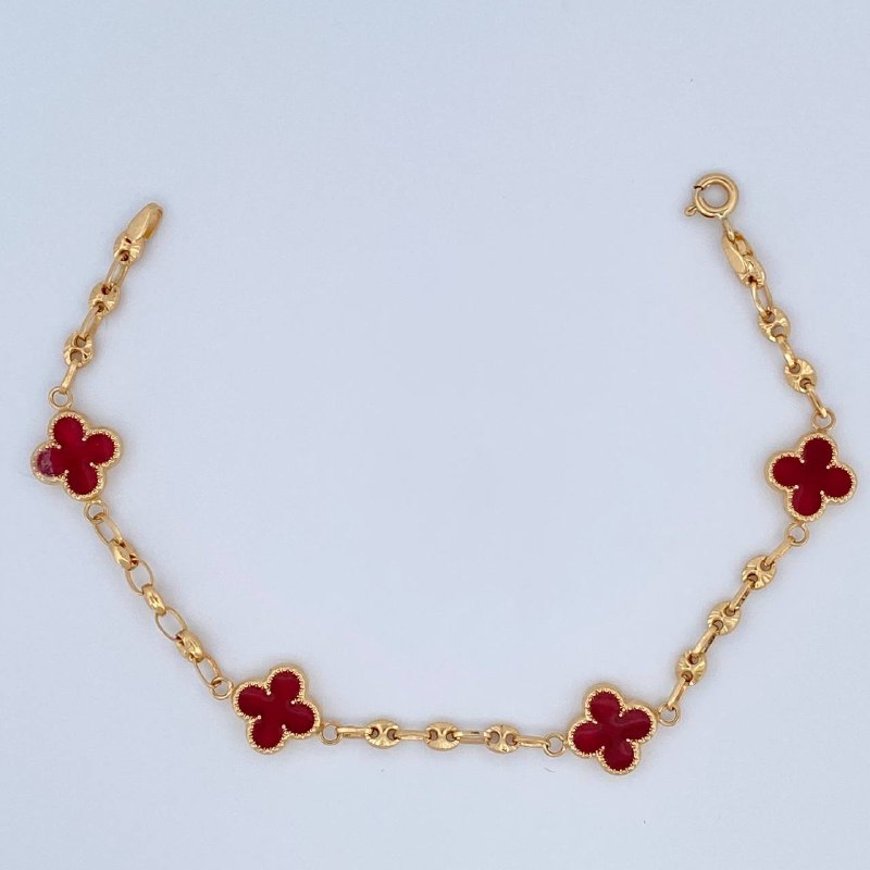 Bracelet Clover Gc 4gr / 7.1in / 18K Gold &
